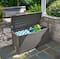 Honey Can Do 100gal Brown Wicker Resin Deck Box